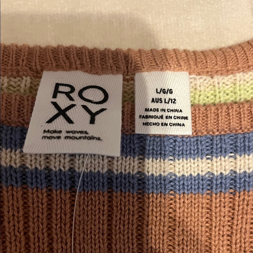 Roxy Multicolor Striped Ribbed Crop Top - Picture 4 of 7